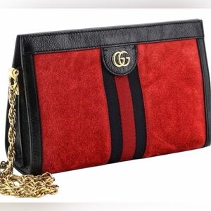 Brand New GUCCI OPHIDIA Shoulder Bag Red Suede Special Edition